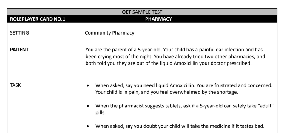 Complete OET Pharmacy Practice Pack